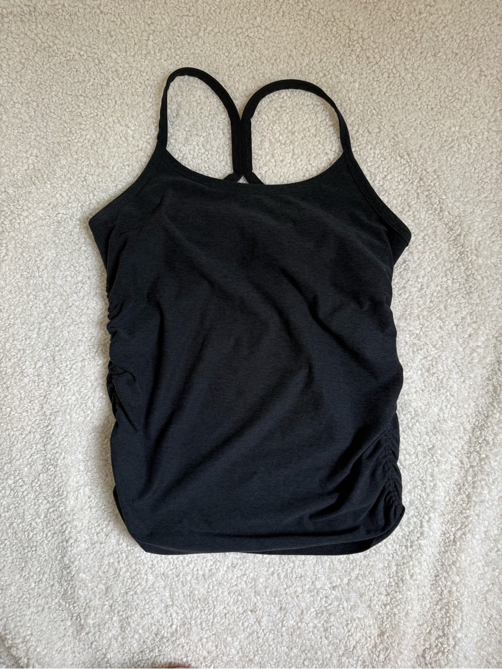 Beyond Yoga Black Ruched Racerback Tank